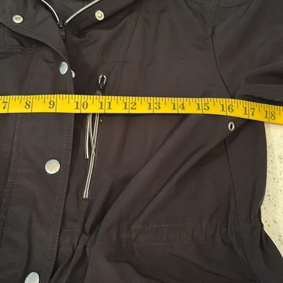 J Crew black raincoat with hood - Picture 7 of 12